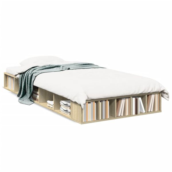vidaXL Cadre de lit sans matelas ch&ecirc;ne sonoma 100x200 cm