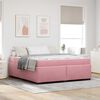 vidaXL Cadre de lit avec matelas Rose 180 x 200 cm tissu