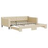 vidaXL Lit de jour avec lit gigogne cr&egrave;me 100x200 cm tissu