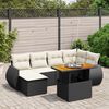 vidaXL Salon de jardin 7 pcs avec coussins noir r&eacute;sine tress&eacute;e