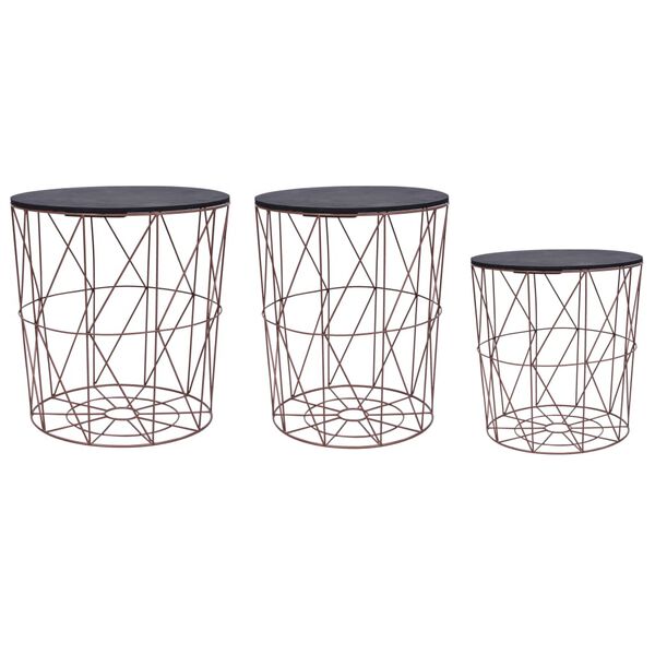 vidaXL Table basse 3 pcs Cuivre