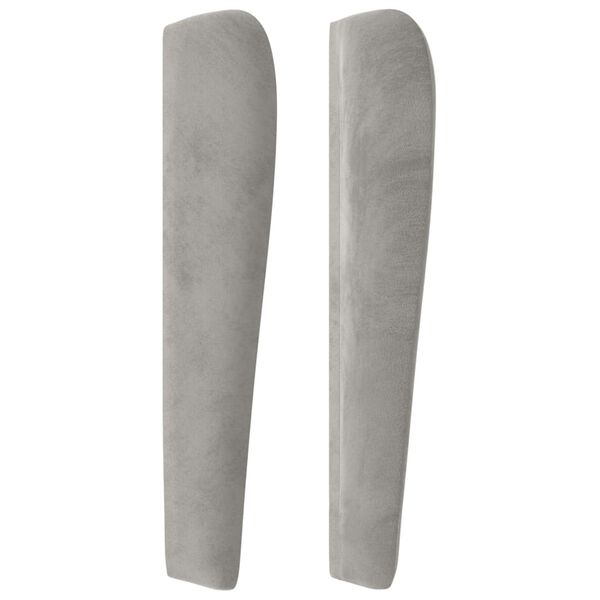 vidaXL T&ecirc;te de lit avec oreilles Gris clair 163x23x118/128 cm Velours