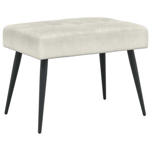 vidaXL Banc avec capitonnage bouton Cr&egrave;me 60 x 40 x 45 cm Velours