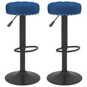vidaXL Tabourets de bar lot de 2 bleu velours