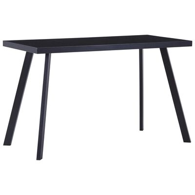 vidaXL Table de salle à manger Noir 120x60x75 cm Verre trempé