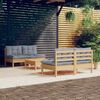 vidaXL Salon de jardin 5 pcs avec coussins gris bois de pin