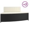vidaXL Bancs de spa avec coussins lot de 2 noir r&eacute;sine tress&eacute;e
