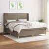 vidaXL Sommier &agrave; lattes de lit avec matelas Taupe 180x200 cm Tissu