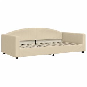 vidaXL Lit de repos cr&egrave;me 100x200 cm tissu