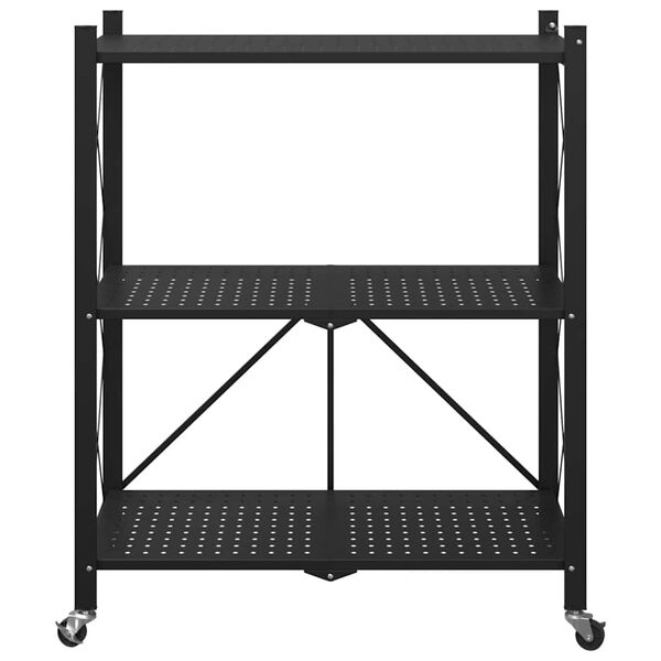 vidaXL Étagère de rangement sur roulettes Noir 71 x 34 x 88 cm Acier