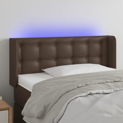 vidaXL Tête de lit à LED Marron 93x16x78/88 cm Similicuir