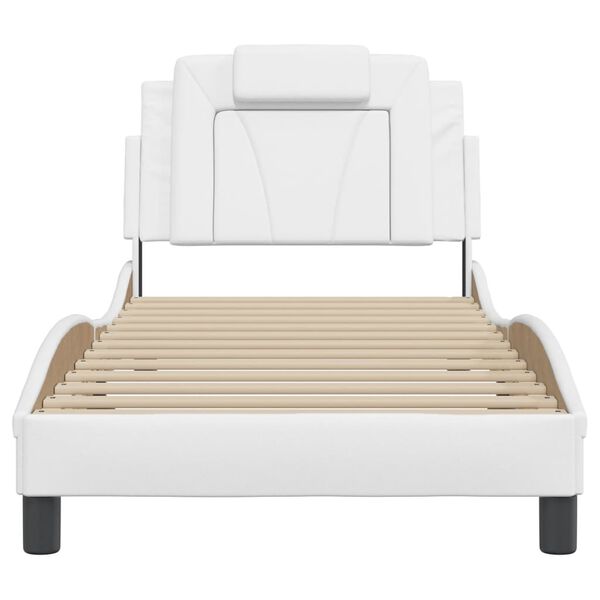 vidaXL Cadre de lit Viana sans matelas blanc 90x190 cm similicuir