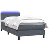 vidaXL Sommier &agrave; lattes de lit et matelas et LED gris fonc&eacute; 90x210 cm velours