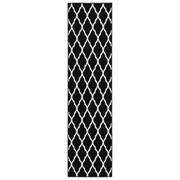 vidaXL Tapis BCF Noir et blanc 100x500 cm