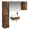 vidaXL Ensemble de mobilier de salle de bain 5 pc Ch&ecirc;ne fum&eacute;