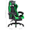 vidaXL Fauteuil de jeux vidéo avec repose-pied Vert et noir Similicuir