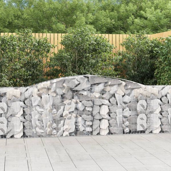 vidaXL Paniers à gabions arqués 6 pcs 400x30x80/100 cm Fer galvanisé