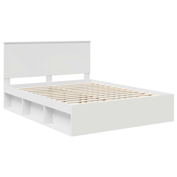 vidaXL Cadre de lit Blanc 150 x 200 cm Bois de pin massif