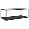 vidaXL Table basse Transparent et noir 100x50x35 cm Verre tremp&eacute;