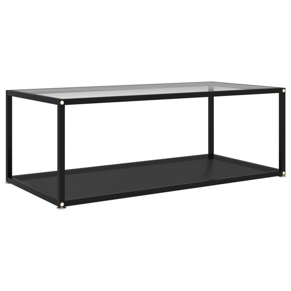 vidaXL Table basse Transparent et noir 100x50x35 cm Verre tremp&eacute;
