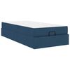 vidaXL Cadre de lit avec matelas 2 pi&egrave;ces Bleu tissu