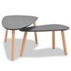 vidaXL Ensemble de tables basses 2 pcs Bois de pin massif Noir