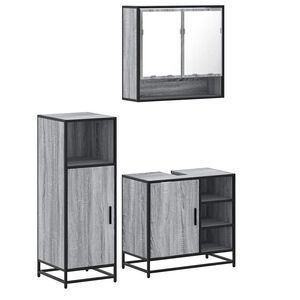 vidaXL Ensemble de meubles de salle de bain 3 pcs Sonoma gris