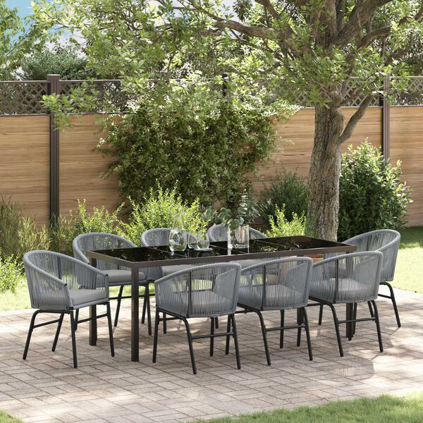 vidaXL Ensemble de salle &agrave; manger pour jardin 9 pcs Anthracite