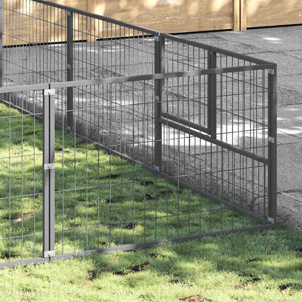 vidaXL Chenil Argent&eacute; 50 m&sup2; Acier