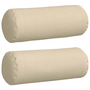 vidaXL Coussins d'accent 2 pcs Cr&egrave;me &Oslash; 25 x 70 cm tissu