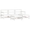 vidaXL Salon de jardin 5 pcs blanc bois massif de pin