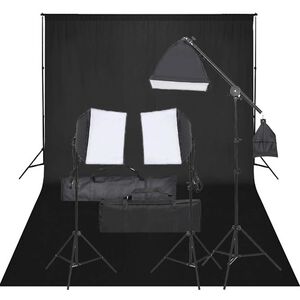 vidaXL Kit de studio photo avec &eacute;clairage et toile de fond