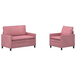 vidaXL Ensemble de Canap&eacute;s 2 pc Rose Velours