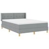 vidaXL Lit &agrave; ressorts avec matelas Gris clair 190 x 140 cm Polyester