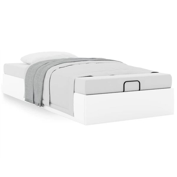 vidaXL Cadre de lit ottoman sans matelas blanc 100x200 cm similicuir