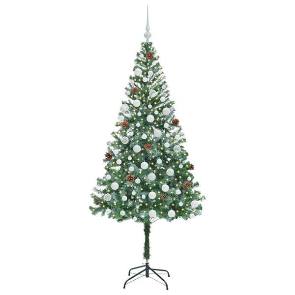 vidaXL Sapin de No&euml;l artificiel avec 300 LED Vert 180 cm PVC et Acier