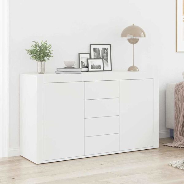 vidaXL Buffet avec tiroir Blanc 120 x 36 x 69 cm Bois d'ing&eacute;nierie