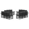 vidaXL Ensemble de canap&eacute;s d'ext&eacute;rieur 12 pcs Noir et Gris fonc&eacute;