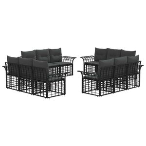 vidaXL Ensemble de canap&eacute;s d'ext&eacute;rieur 12 pcs Noir et Gris fonc&eacute;