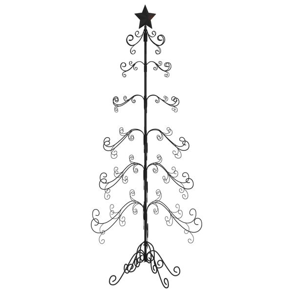 vidaXL Arbre de Noël en métal pour décoration noir 180 cm