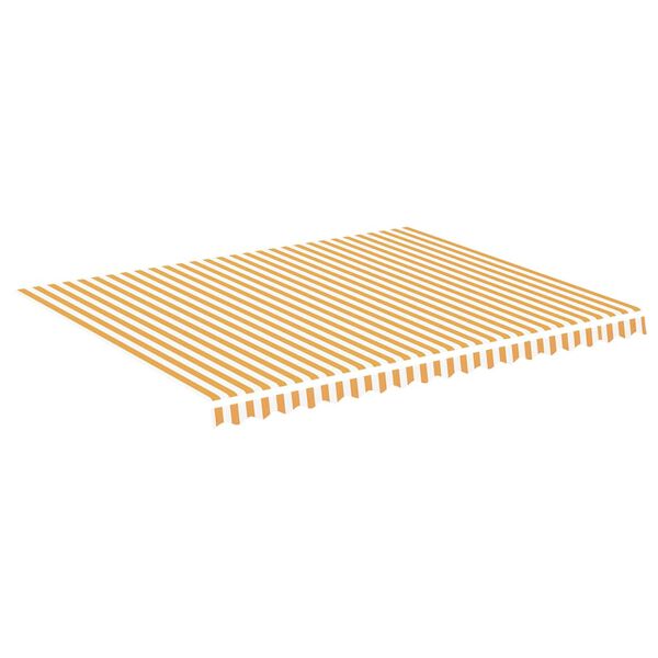 vidaXL Tissu de remplacement pour auvent Jaune et blanc 4,5x3,5 m