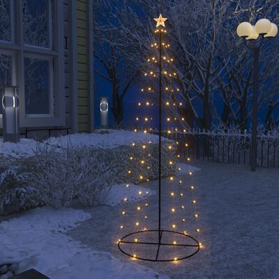 vidaXL Arbre de Noël cône 100 LED blanc chaud décoration 70x180 cm
