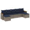 vidaXL Ensemble de canap&eacute; de jardin 7 pcs avec coussins gris r&eacute;sine tress&eacute;e
