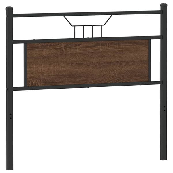 vidaXL T&ecirc;te de lit de remplacement ch&ecirc;ne marron 100 cm bois d'ing&eacute;nierie et acier
