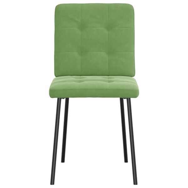 vidaXL Chaises &agrave; manger lot de 6 vert clair velours