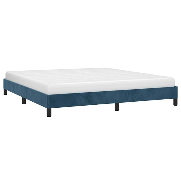 vidaXL Cadre de lit sans matelas bleu fonc&eacute; 180x200 cm velours