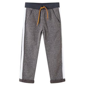 vidaXL Pantalon de surv&ecirc;tement pour enfants m&eacute;lange gris fonc&eacute; 104