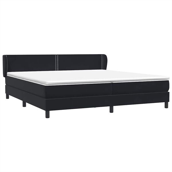 vidaXL Sommier &agrave; lattes de lit avec matelas noir 180x210 cm velours