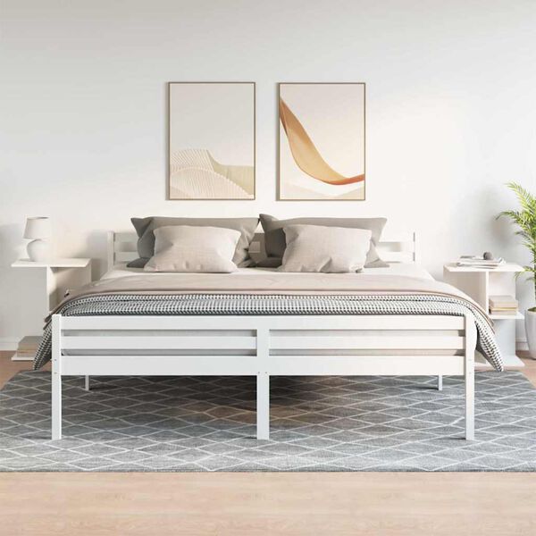 vidaXL Tables de chevet 2 pcs blanc 46,5x29x61 cm bois d&rsquo;ing&eacute;nierie