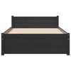 vidaXL Cadre de lit sans matelas noir bois massif 90x200 cm